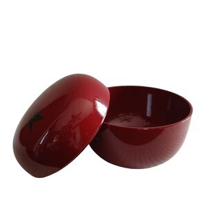 Vintage Hanae Mori Chiki Chic Round Trinket Box Bowl + Lid Gold Butterfly